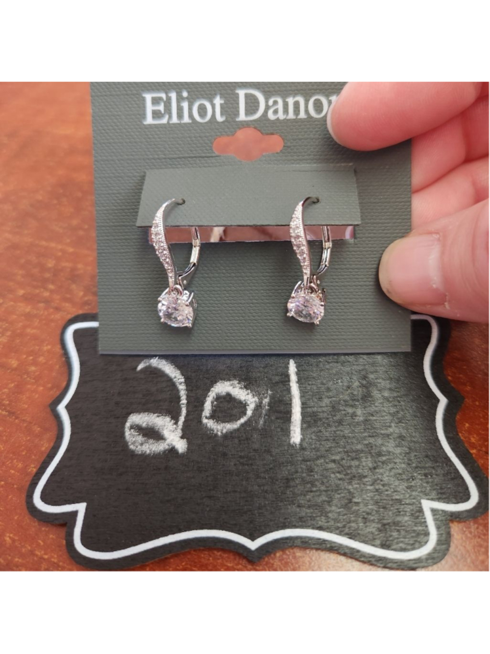 Eliot Danori Cubic Zirconia leaver back drop earrings - Picture 8 of 8